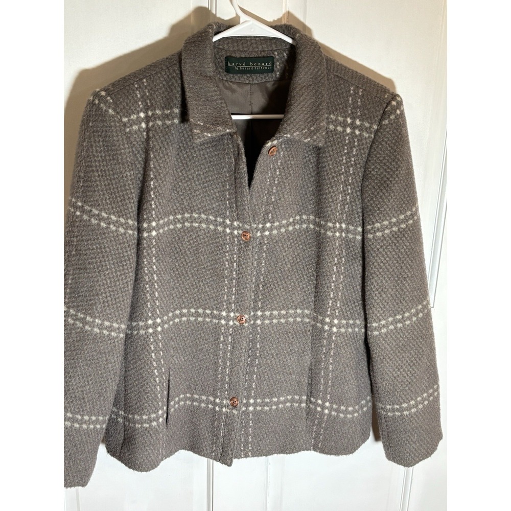 Harve Bernard Wool And Alpaca Plaid Blazer
